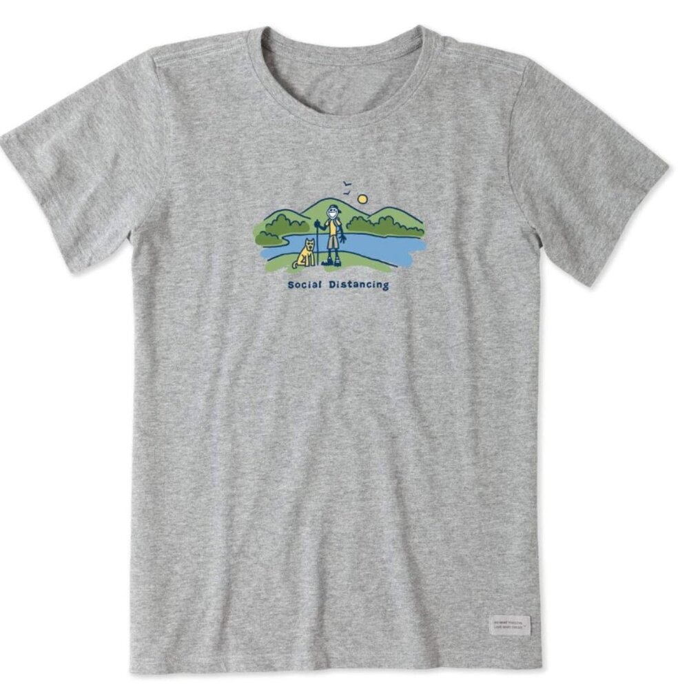 Life Is Good tee, women, “social distancing”, M